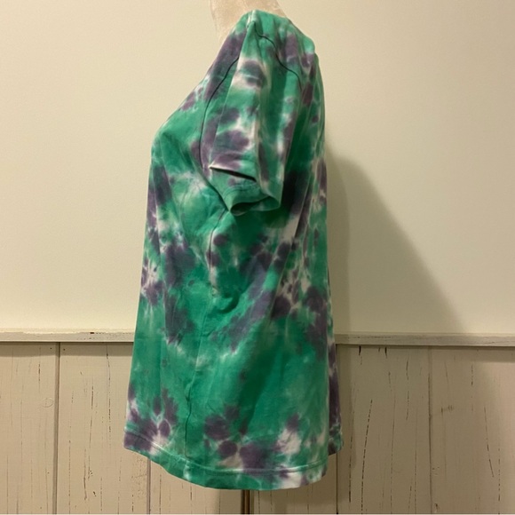 Original Use Small Green Purple Tie Dye Short Sleeve T-Shirt - Picture 3 of 11